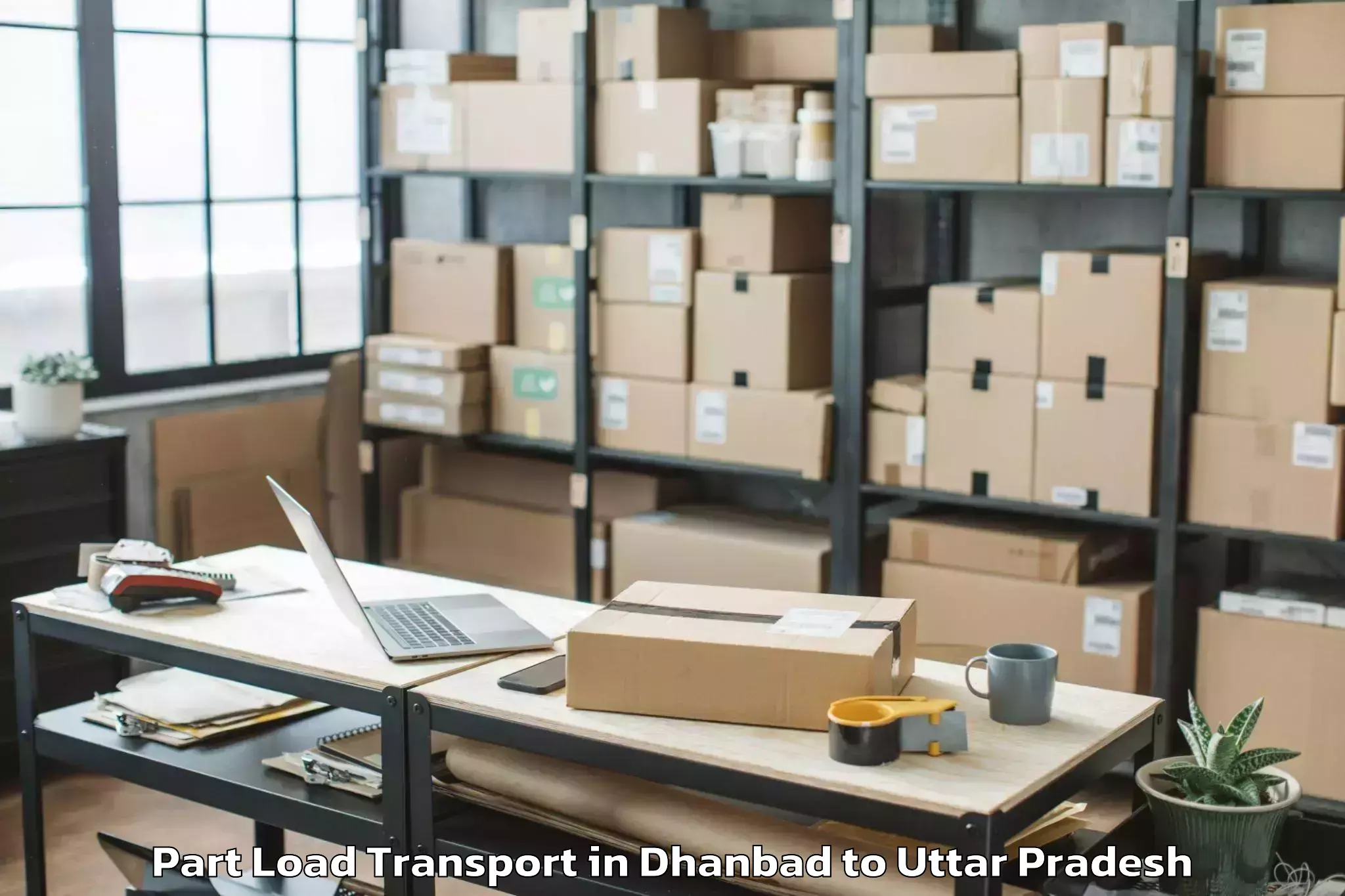 Easy Dhanbad to Rama University Kanpur Part Load Transport Booking